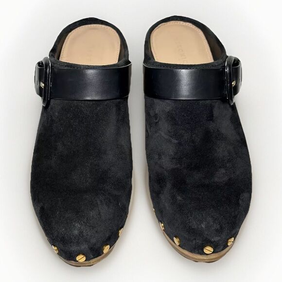 Veronica Beard Dacey Black Suede Mule Clogs Studded Women's Size 8.5 - Picture 2 of 14